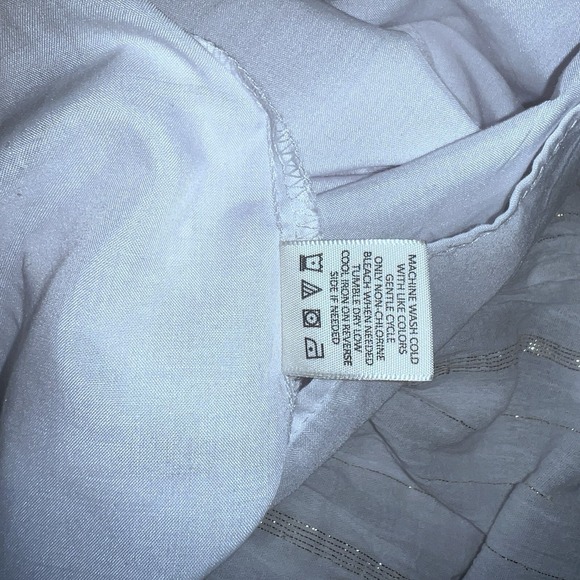 Ultra Flirt White Smocked Maxi Dress Gold Stripe Tiered Sundress Juniors M - Picture 15 of 15